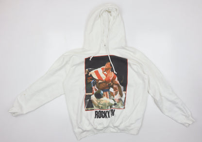 Mens UK Size S boohooMAN White Pullover Hoodie