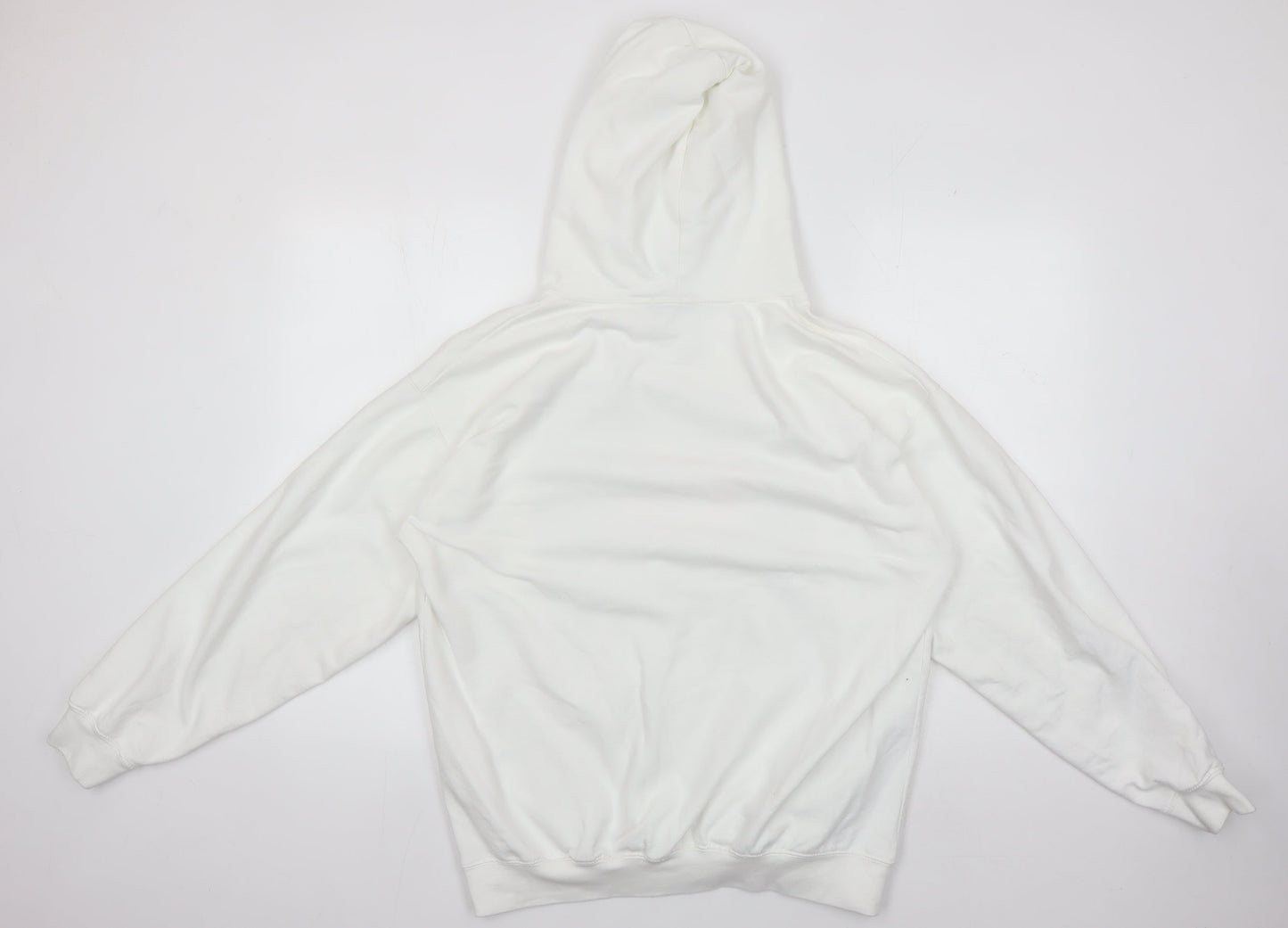 Mens UK Size S boohooMAN White Pullover Hoodie
