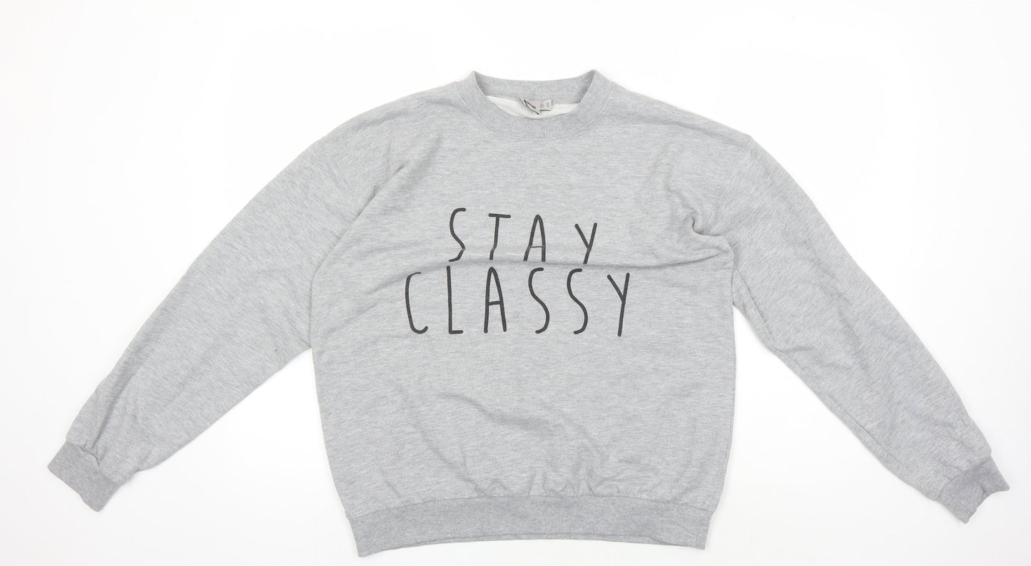 Womens UK Size 10 ASOS Grey Pullover Sweatshirt
