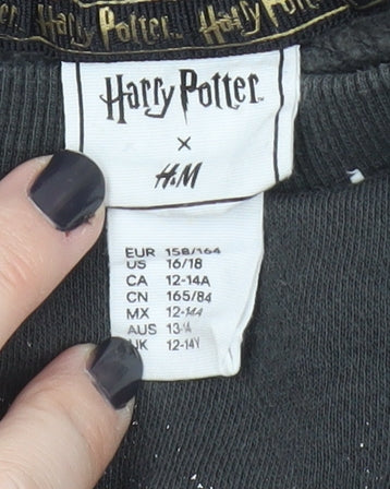 H&M Harry Potter Girls Black Pullover Sweatshirt 14 Years