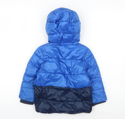 Michael Kors Boys Blue Puffer Jacket, Size 2 Years, Hooded