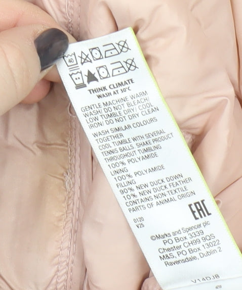 Womens UK Size 6 Marks and Spencer Pink Puffer Jacket