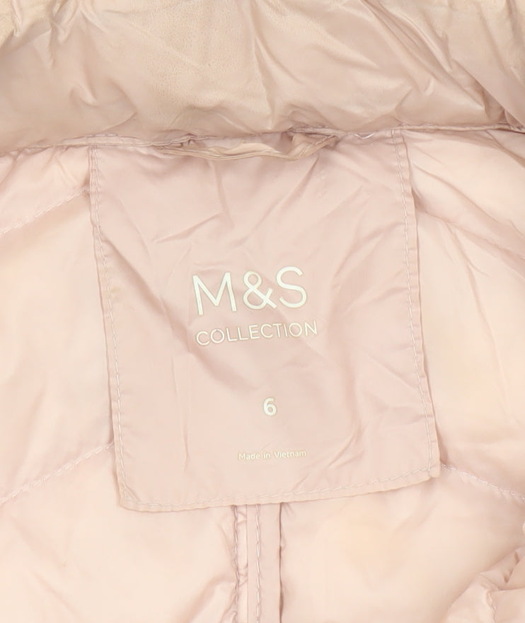 Womens UK Size 6 Marks and Spencer Pink Puffer Jacket