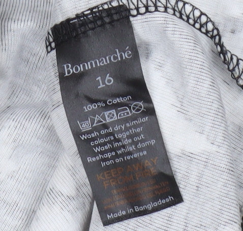 Womens UK Size 16 Bonmarché Black Basic T-Shirt