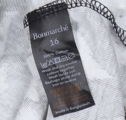 Womens UK Size 16 Bonmarché Black Basic T-Shirt
