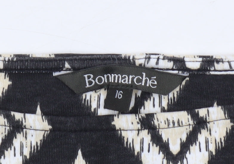 Womens UK Size 16 Bonmarché Black Basic T-Shirt