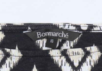 Womens UK Size 16 Bonmarché Black Basic T-Shirt