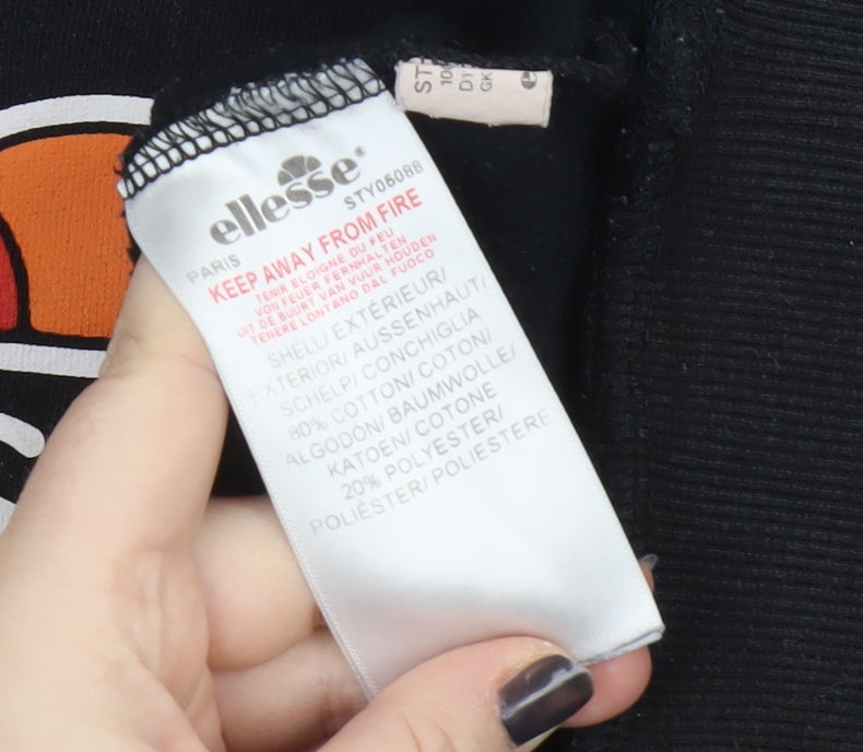 Ellesse Women's Black Logo Pullover Sweatshirt Size 14