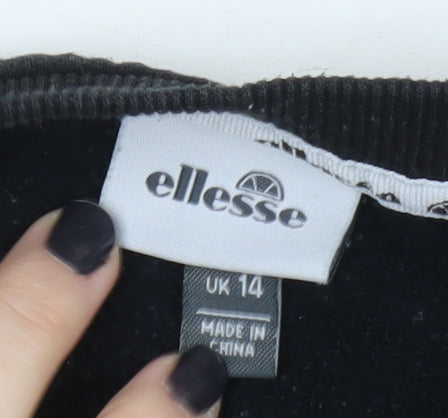 Ellesse Women's Black Logo Pullover Sweatshirt Size 14
