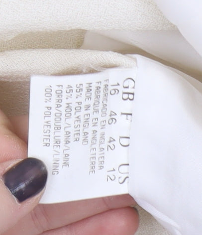 Jacques Vert Women's Ivory Suit Jacket Size 16