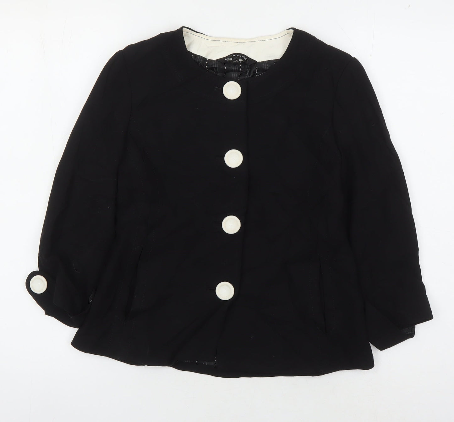 Womens UK Size 8 Laura Ashley Black Basic Jacket