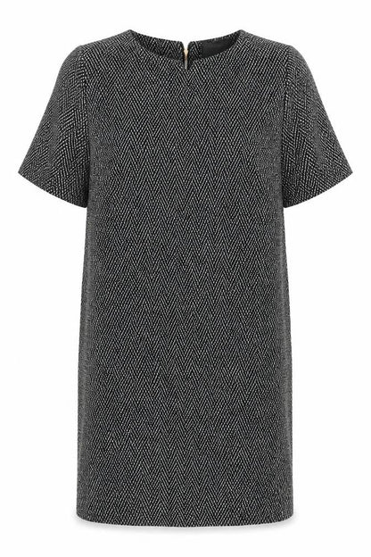 Next Women's Black Chevron Shift Dress Size 12