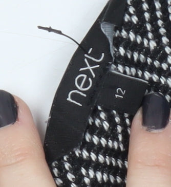 Next Women's Black Chevron Shift Dress Size 12