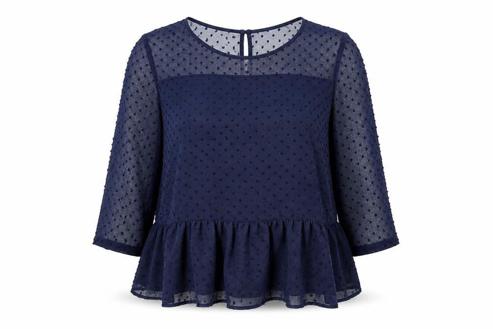 Womens UK Size 12 MNG Collection Blue Tunic Blouse