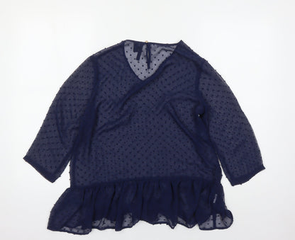 Womens UK Size 12 MNG Collection Blue Tunic Blouse