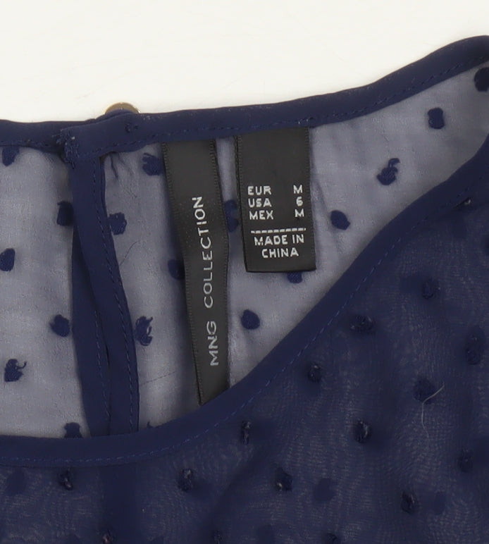 Womens UK Size 12 MNG Collection Blue Tunic Blouse