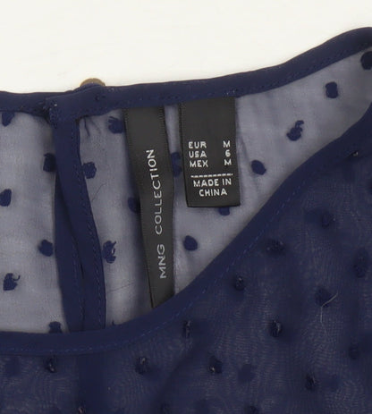 Womens UK Size 12 MNG Collection Blue Tunic Blouse