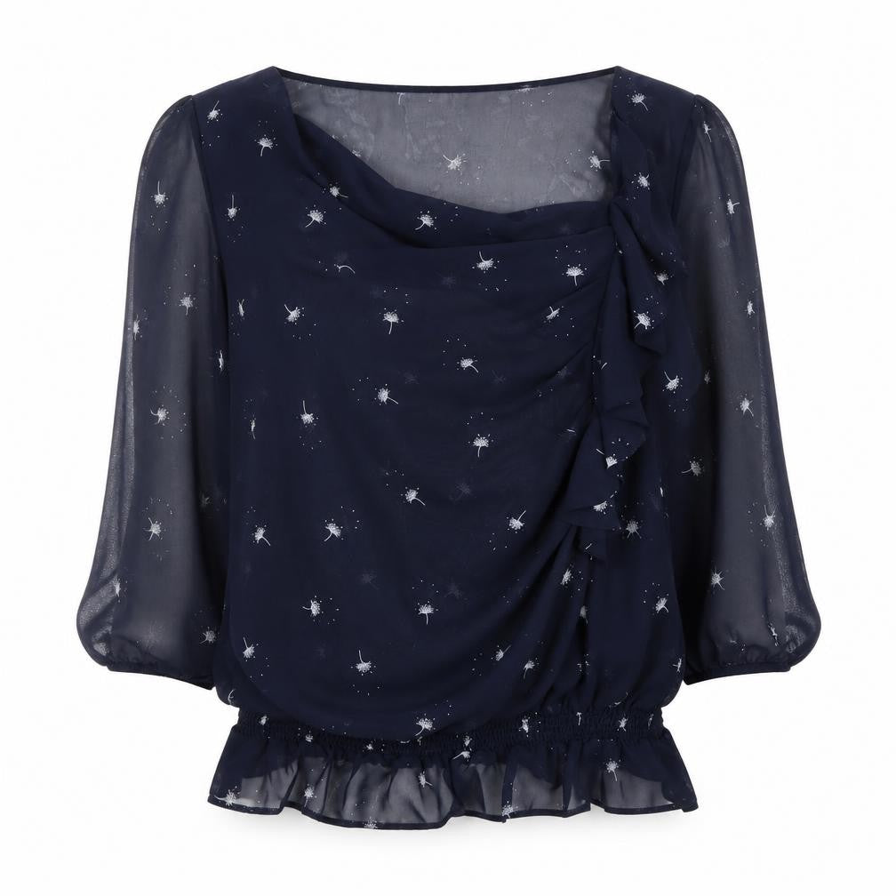 Womens UK Size 14 Rocha John Rocha Blue Wrap Blouse