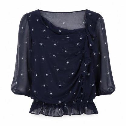 Womens UK Size 14 Rocha John Rocha Blue Wrap Blouse