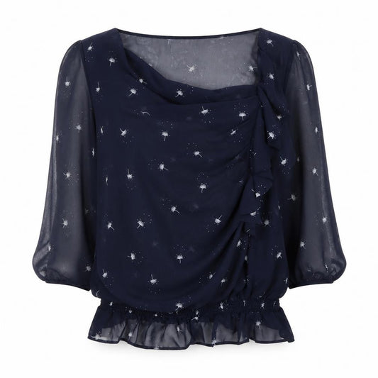 Womens UK Size 14 Rocha John Rocha Blue Wrap Blouse