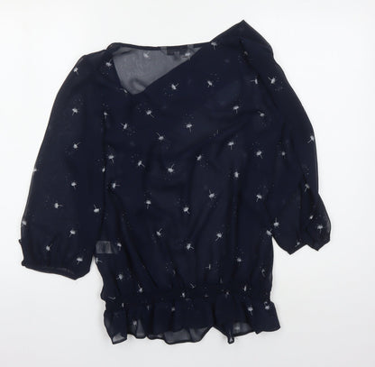 Womens UK Size 14 Rocha John Rocha Blue Wrap Blouse
