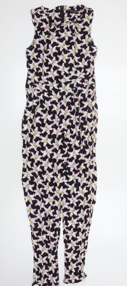 Dorothy Perkins Women's Black Floral Jumpsuit M
