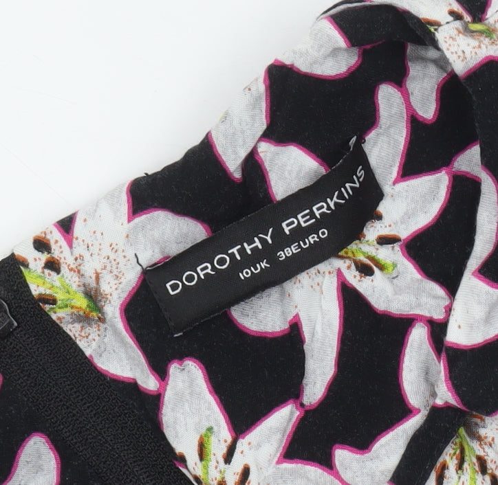 Dorothy Perkins Women's Black Floral Jumpsuit M