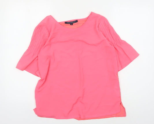 French Connection Women's Pink Blouse, Size M, Boat Neck