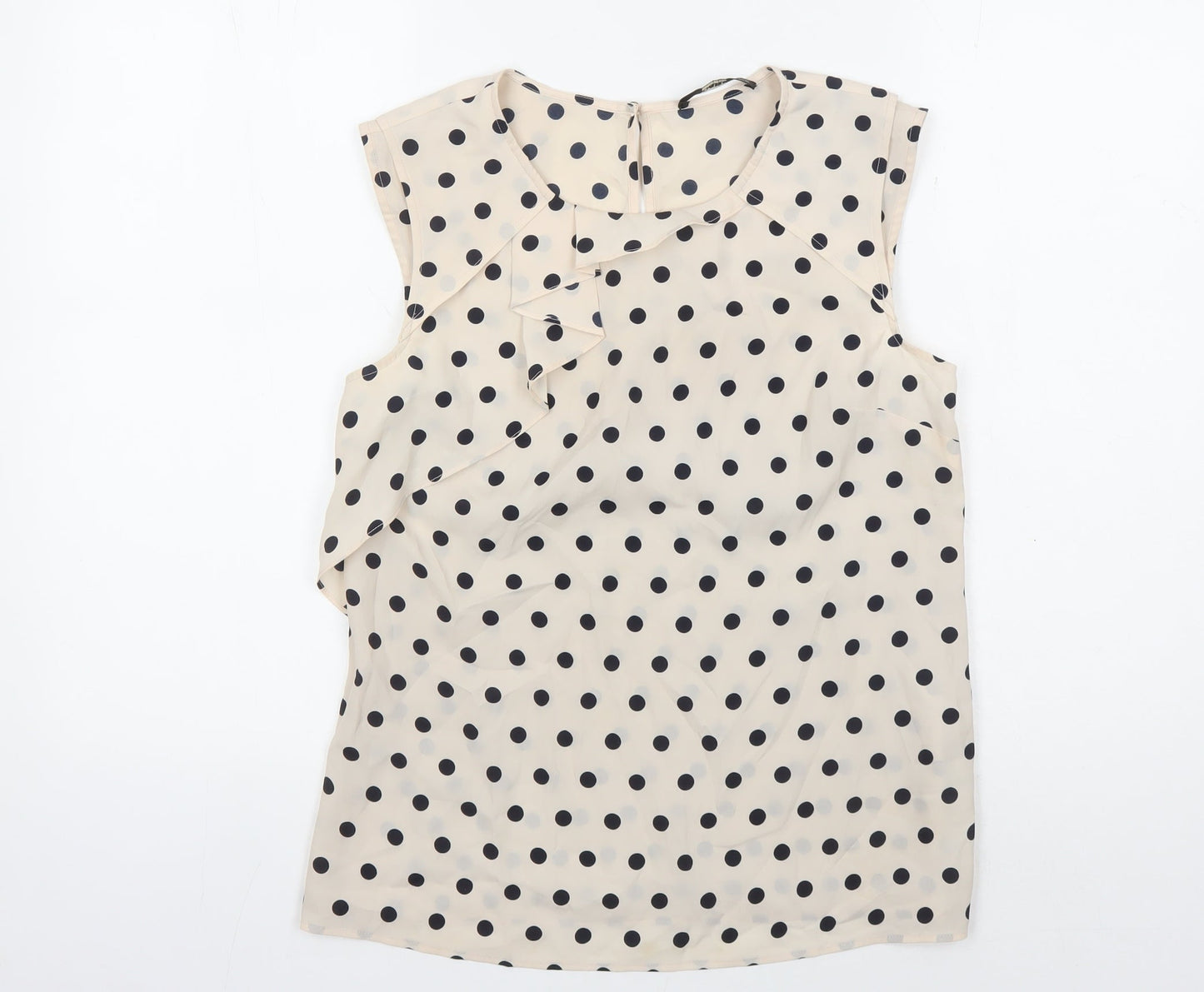 Womens UK Size 10 Oasis Beige Basic Blouse