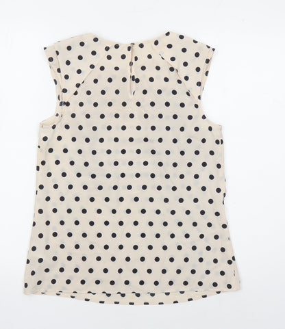 Womens UK Size 10 Oasis Beige Basic Blouse