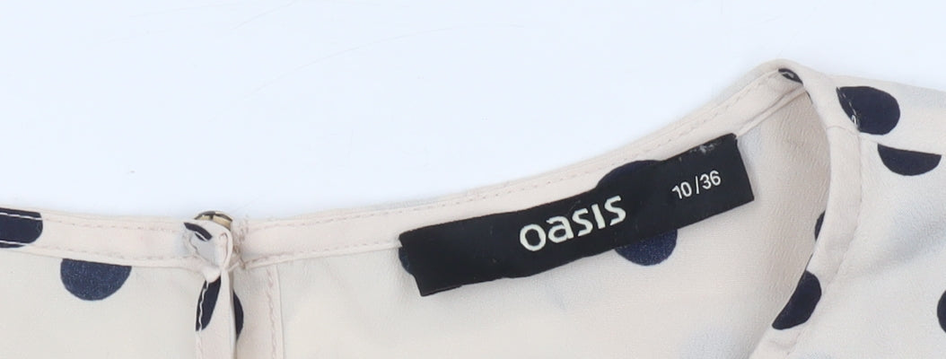 Womens UK Size 10 Oasis Beige Basic Blouse