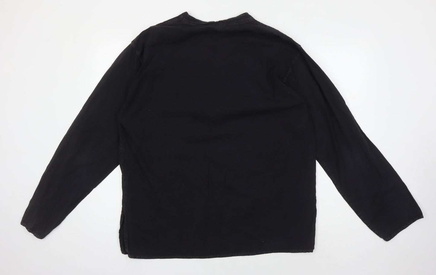 Coline Women's Black Long Sleeve Henley Blouse XL