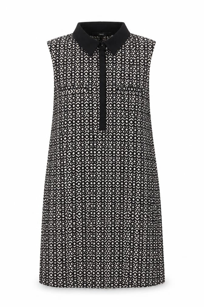 Next Women's Black Geometric Shift Dress Size 12