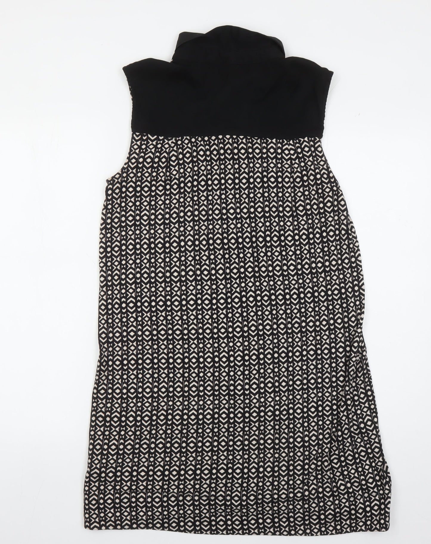 Next Women's Black Geometric Shift Dress Size 12
