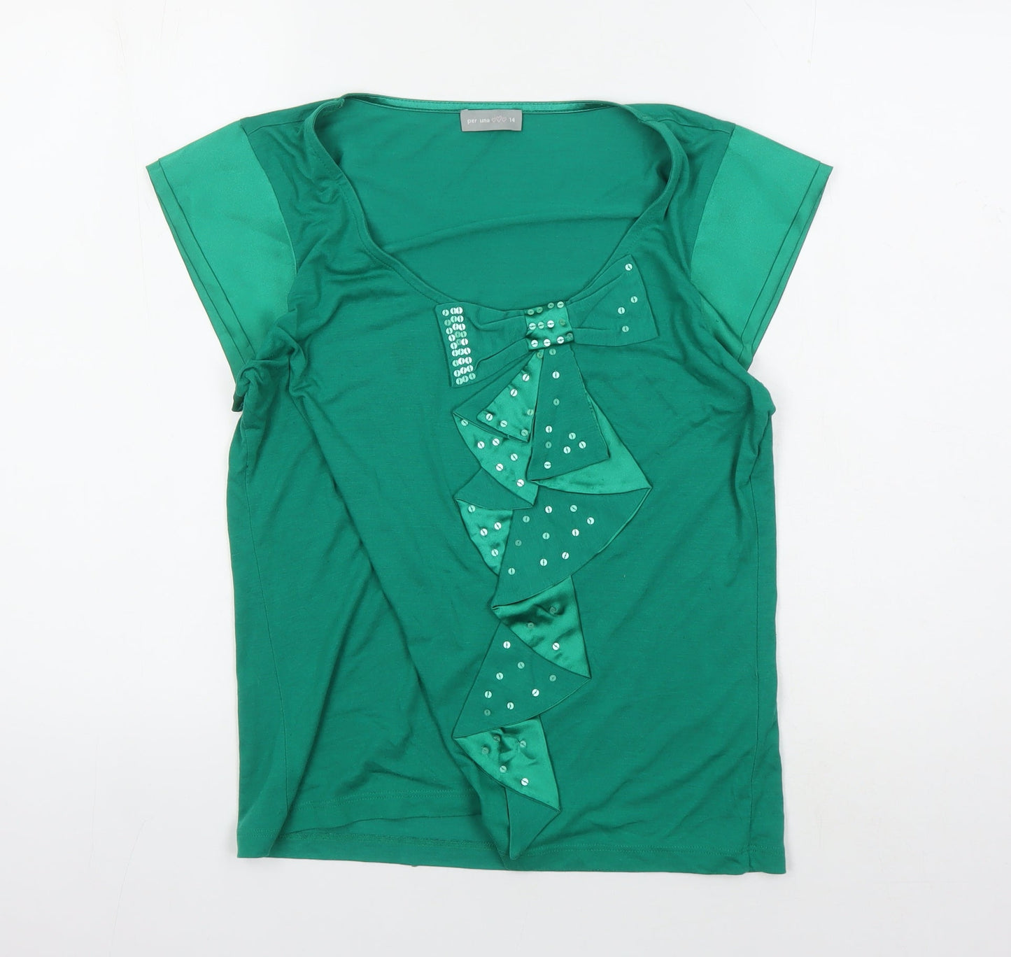 Womens UK Size 14 Marks and Spencer Green  Blouse