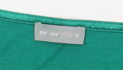 Womens UK Size 14 Marks and Spencer Green  Blouse