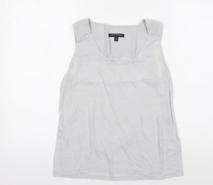 Banana Republic Women's Grey Tank Top M Linen Blend