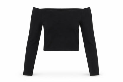 Womens UK Size 4 COLLUSION Black Cropped T-Shirt