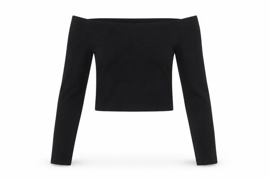 Womens UK Size 4 COLLUSION Black Cropped T-Shirt