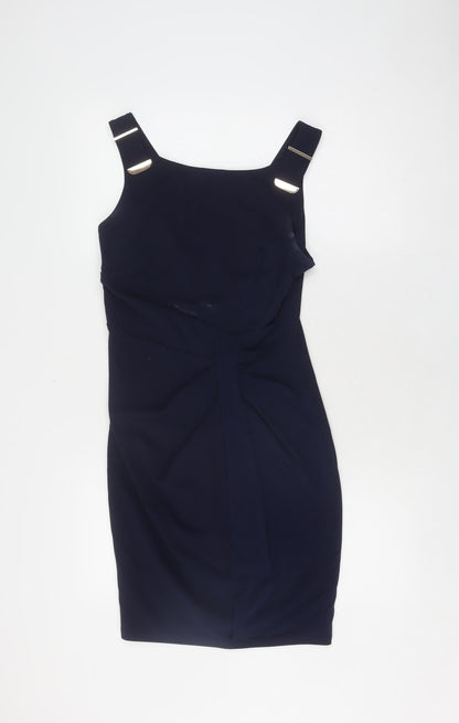 Lipsy London Women's Blue Sleeveless Shift Dress - Size 12