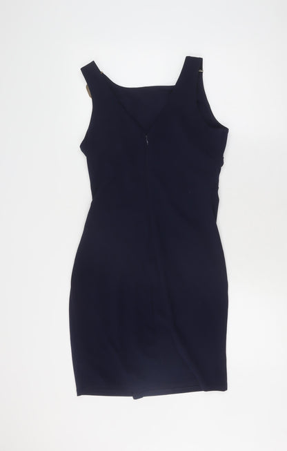 Lipsy London Women's Blue Sleeveless Shift Dress - Size 12