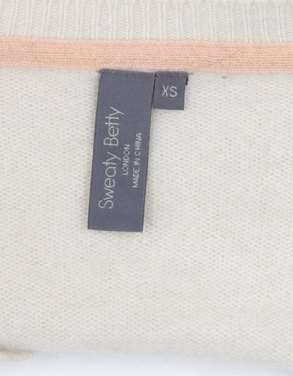 Womens UK Size XS Sweaty Betty White Pullover Jumper