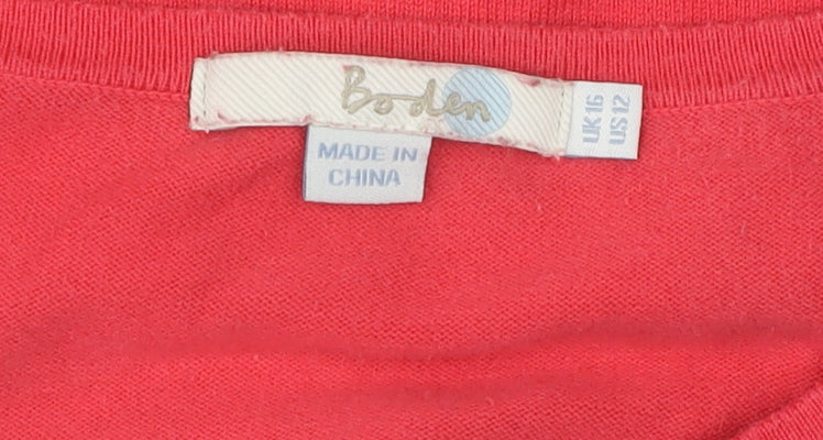 Boden Girls Red Cardigan UK Size 16 Cotton Blend