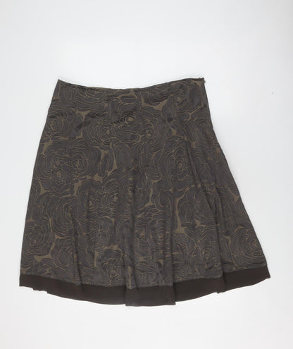 Marks and Spencer Women's Brown Floral Skirt Size 20
