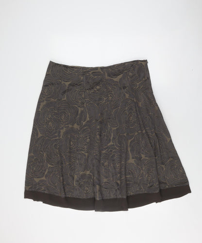 Marks and Spencer Women's Brown Floral Skirt Size 20