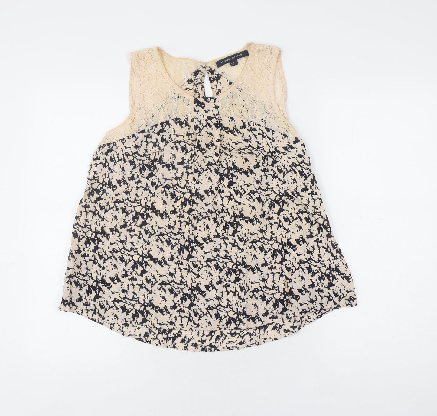 French Connection Women's Beige Sleeveless Blouse Size 6
