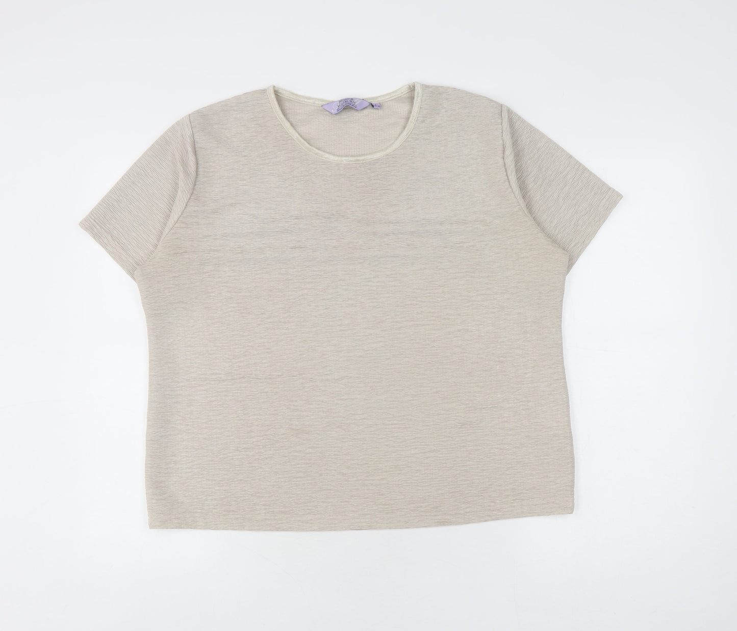 Womens UK Size L 18-20 Honor Millburn Beige Basic T-Shirt