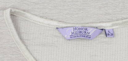 Womens UK Size L 18-20 Honor Millburn Beige Basic T-Shirt