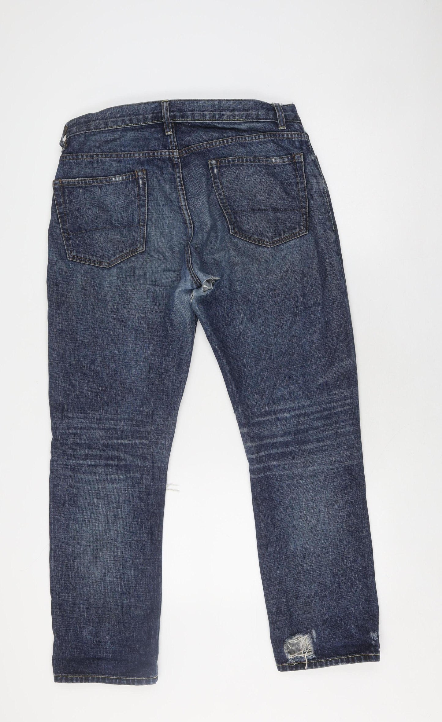 NSF Women's Blue Straight Leg Distressed Jeans Size 31