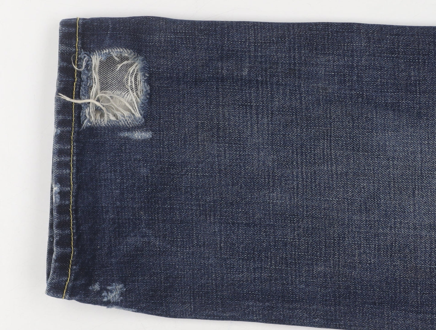 NSF Women's Blue Straight Leg Distressed Jeans Size 31